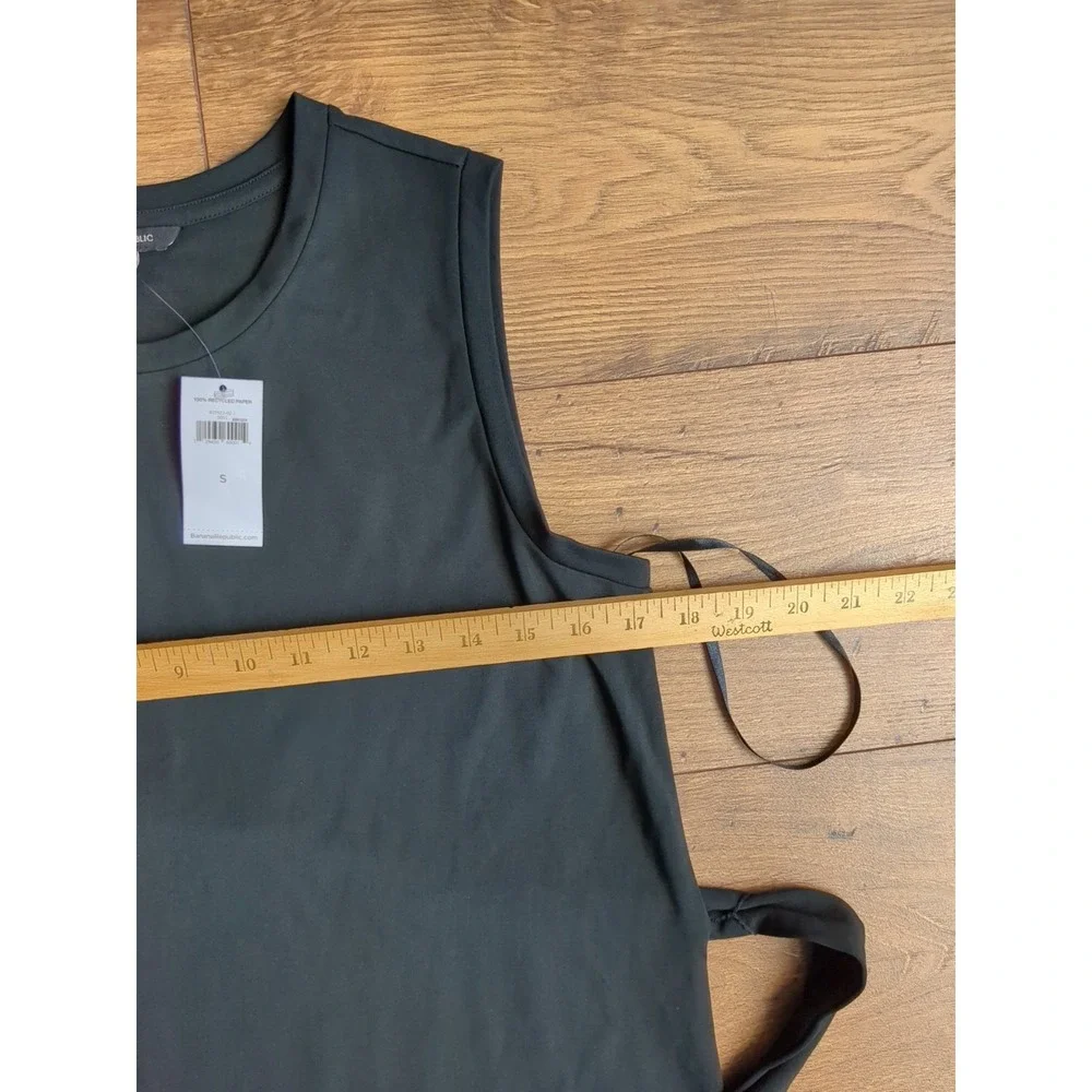 NWT Banana Republic Womens S Black Full‎ Length Sleeveless Tie-Belt Dress - Picture 5 of 16